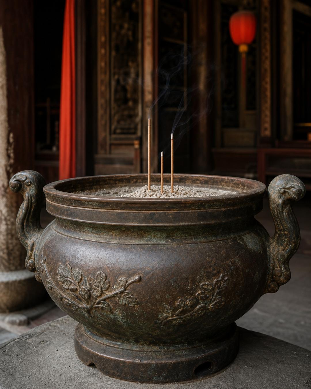 香爐與廟埕庭院